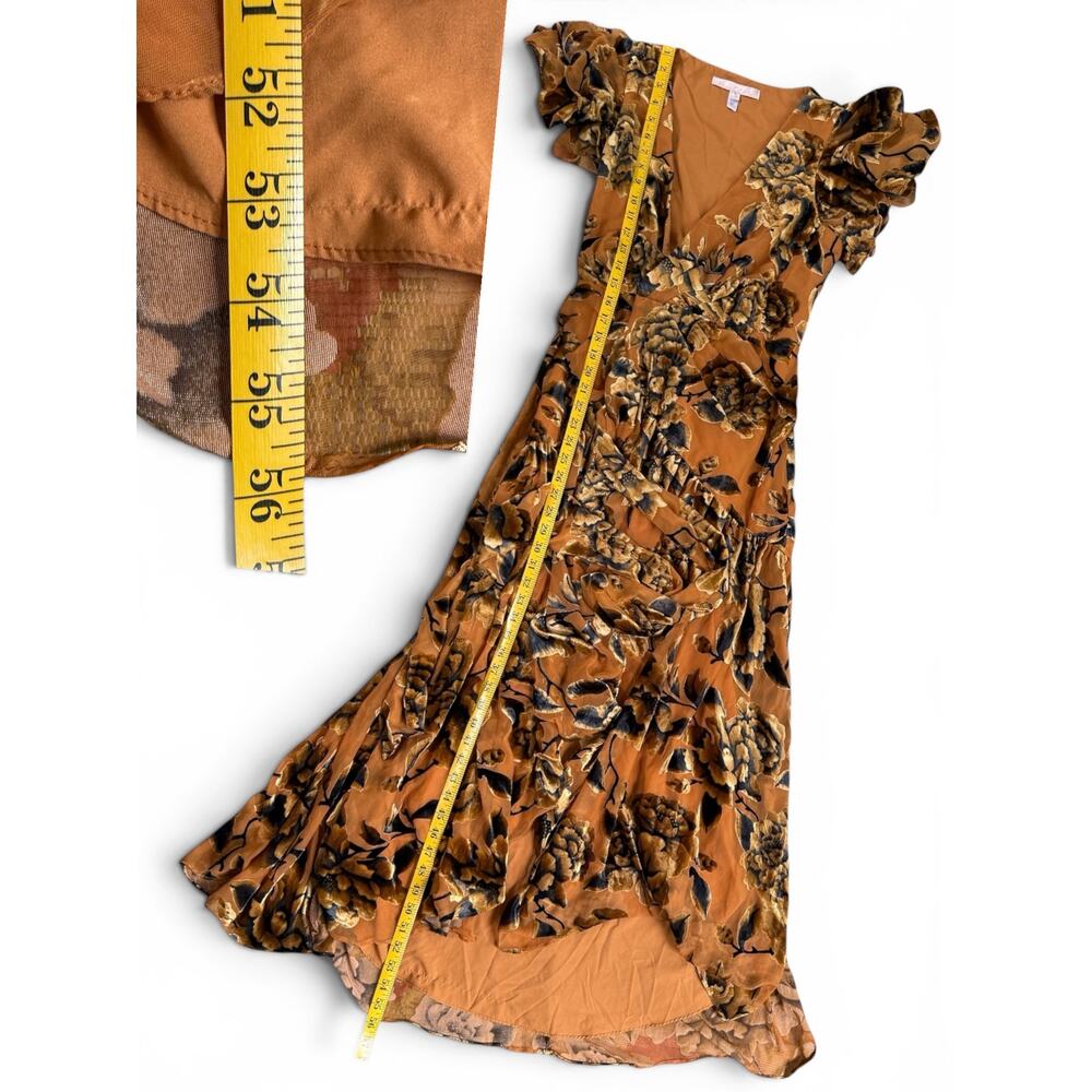 Hutch Zola Velvet Maxi Dress Gold Floral Burnout Wrap Romantic Anthropologie - Picture 10 of 14